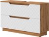 Vicco Lotta Meuble sous vasque – 99.4 x 62.5 cm avec 2 tiroirs Chêne/blanc avec structure carrelage