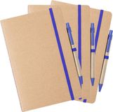 Nature Line Carnet A5 - Lot de 3x pièces - 15 x 21 cm - 60 pages blanches - élastique bleu