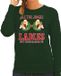 Bellatio Decorations Foute kersttrui - sweater - groen - All the jingle ladies / single ladies - borsten - dames - kerstkleding / christmas outfit M