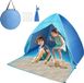 Tente de plage pop-up avec protection UV, pare-brise et fermeture éclair, 2-3 personnes
