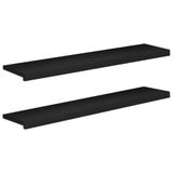 vidaXL - Raamprofielen - 2 stuks - Zwart - 110 x 25 x 2 cm - Massief beukenhout