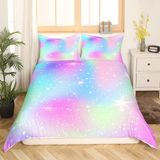 Ensemble de literie pour lit de bébé, taille King, motif tie-dye arc-en-ciel, couleurs bleu et violet, 3 pièces