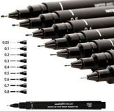 uni-ball Permanente markeerstift PIN005-200(S) Zwart 12 Stuks