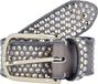 b.belt Leren Riem Nietengürtel Zoe Gold W95 Taupe Grijs