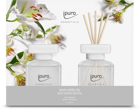 Ipuro White Lily Geurstokjes Giftset - 2x50ml - Wit