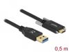 Delock SuperSpeed USB 10 Gbps (USB 3.2 Gen 2) Cable Type-A male to USB Type-C™ male with screws on the sides 0.5 m