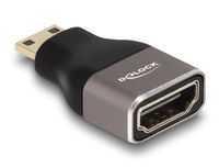Delock 60080 HDMI Adapter Mini-C Male to A Female Zwart, Grijs