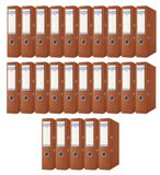 DONAU Master Mappen brede map 25 stuks/DIN A4 / 7,5 cm / 25 stuks/koper/kunststof bekleding PP/karton papier sleufmap kantoormap ringmappen ringmap/groene stippen