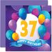 37e Stuff4 37e verjaardagskaart voor mannen vrouwen - ballonfeest - gelukkige verjaardagskaarten voor 37 jaar oude man vrouw broer zus mama papa tante oom beste vriend neef, 145 mm x 145 mm verjaardag wenskaarten cadeau