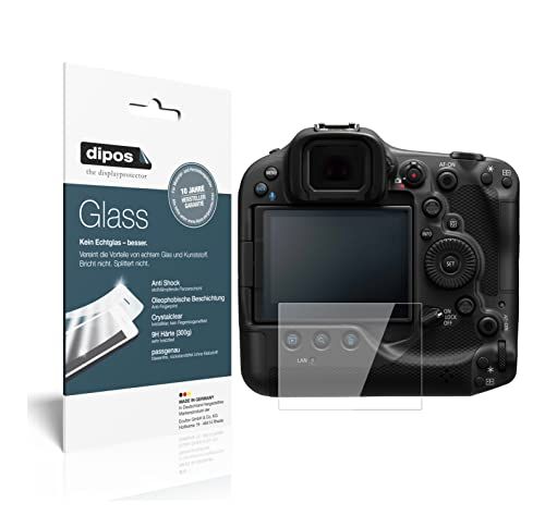 dipos I 2 x pantserfolie, helder, compatibel met Canon EOS R3, beschermfolie 9H displayfolie