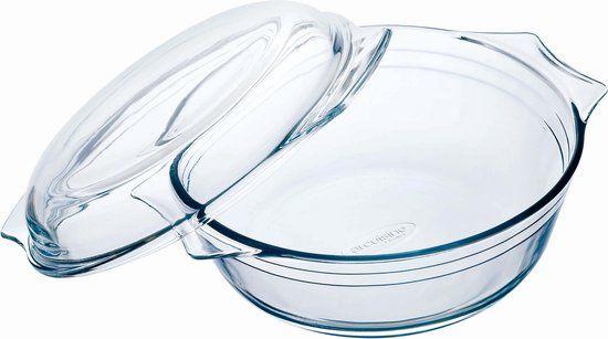 Arcuisine Ovenschaal - 23cm - 2.3L - Rond - Transparant - Met Deksel