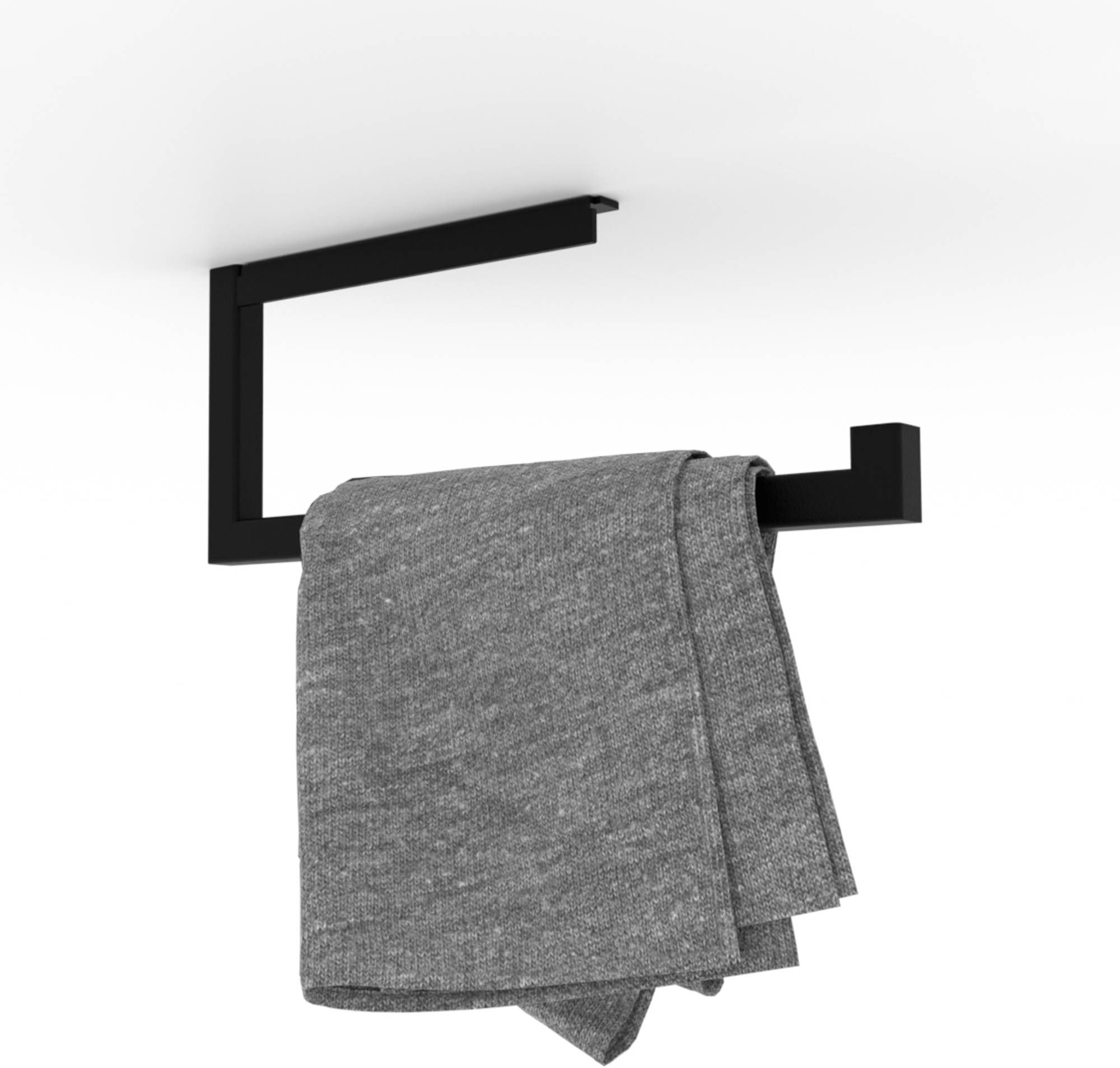 LoooX Wood handdoekhouder 35cm mat zwart WROLL35MZ