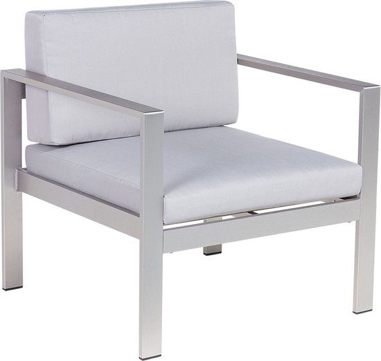 SALERNO Tuinstoel - Grijs - Aluminium - Inklapbaar - Met Kussen