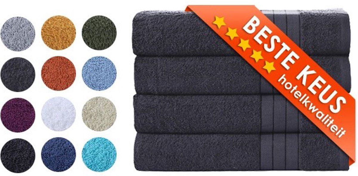 Zavelo Luxe Badhanddoeken - Hotelkwaliteit - 70x140 cm - 4 Stuks - Zwart
