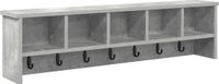 vidaXL Wandkapstok met plank, betongrijs, 100 x 16 x 26 cm