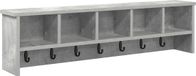 vidaXL Wandkapstok met plank, betongrijs, 100 x 16 x 26 cm