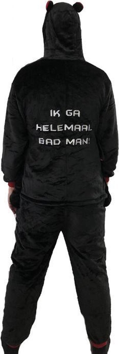 Festival onesies Vleermuis onesie - dieren onesie - halloween verkleedkleding - carnavalskleding - dames - heren – volwassenen – Ik ga helemaal bad man! - maat L/XL