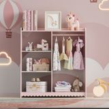 en.casa Kinderrek Vestnes 90x80x38 cm roze en wit