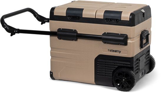 Steamy-E Dual Zone Roller Elektrische Compressor Koelbox Op Wielen - 45 liter - Sandstone