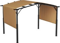 Merkloos 3x3m Pergola Metalen Tuinpaviljoen Partytent Luifel met Verstelbaar Dak