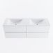 Mondiaz VICA Badkamermeubelset - 140cm - 4 lades - wastafel CLOUD - dubbel - 2 kraangaten - talc VICA140Tal4LD2CLTal