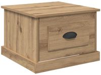 vidaXL Salontafel Artisan Eiken Bewerkt Hout 50 x 50 x 35 cm