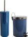 MSV Toiletborstel in houder 38 cm/pedaalemmer 3L set Moods - Kunststof/metaal - blauw