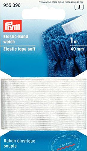 Prym 955396 Elastische Band Zacht 40 mm Wit, 57% PES 43% ED