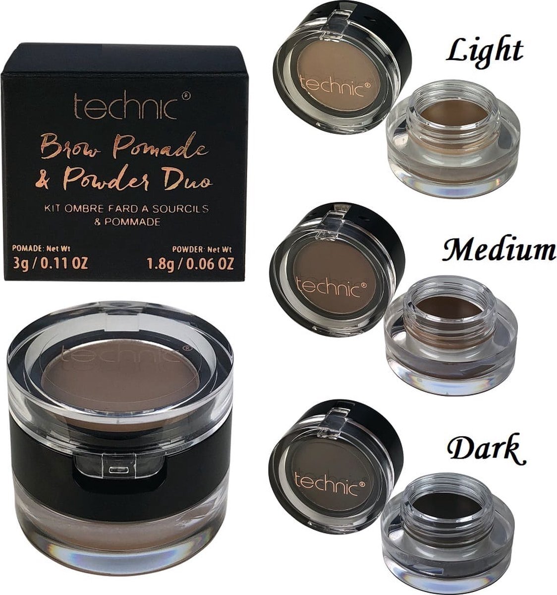 Technic Brow Pomade & Powder Duo - Medium