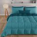 Housse de couette d'hiver, 260x270 cm, couleur : bleu pétrole, antiallergique, microfibre