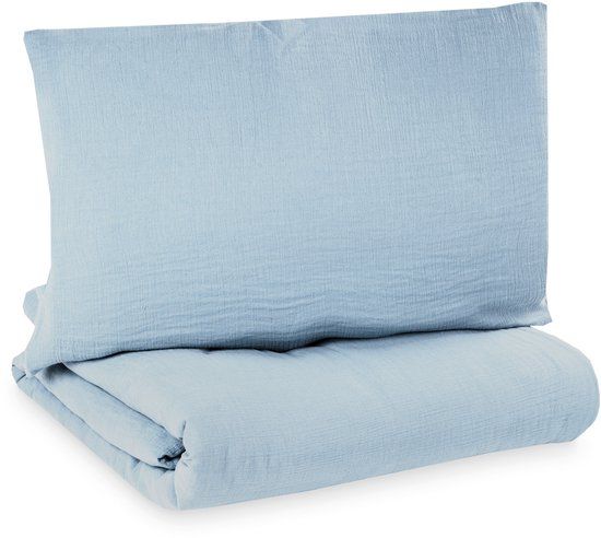 Julius Zöllner babybeddengoed mousseline - denim, maat 100x135 + 40x60 cm