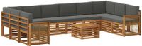 vidaXL - Bank loungeset - 10 zitplekken - Natuurlijk en antraciet