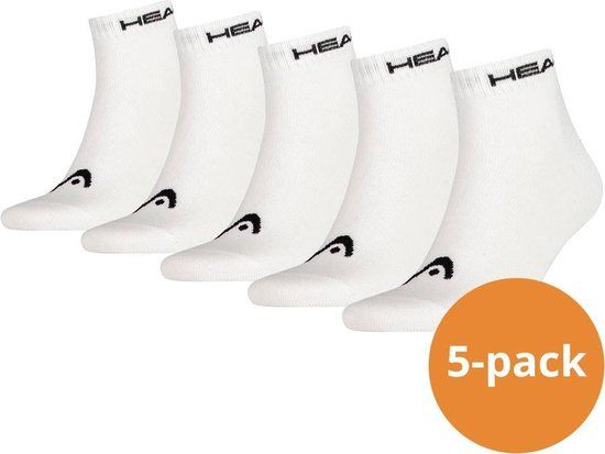 Head Quarter sneakersokken - 5 pack - Unisex - 38 - Wit