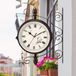 Elzusha - Horloge mural double face aspect antique pour jardin et intérieur