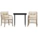Bol Bistroset 3-delig avec coussins poly rotin beige