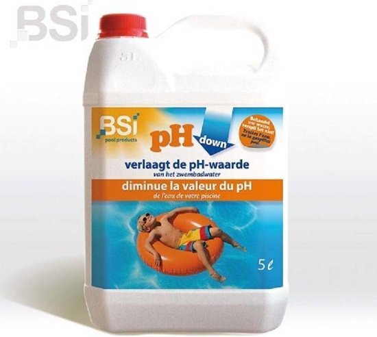 Bsi pH down liquid 5 L - verlaagt de pH-waarde in uw zwembad of spa