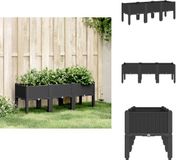 vidaXL Plantenbak met poten 120x40x42 cm polypropeen zwart