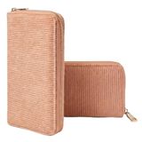 MillyMilk® Fondo Large Damesportemonnee van corduroy, veganistisch, perzik, Groot