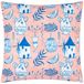 furn. Aegina Bedrukt Outdoor Polyester Gevuld Kussen - Perzik - 45x45cm