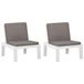 Fauteuils de salon 2 pièces avec coussins plastique blanc