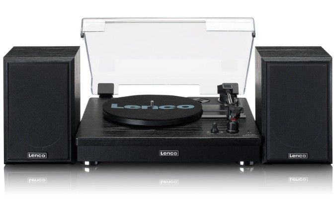 Lenco LS-101BK - Draaitafel met Bluetooth en 2 Speakers - Zwart