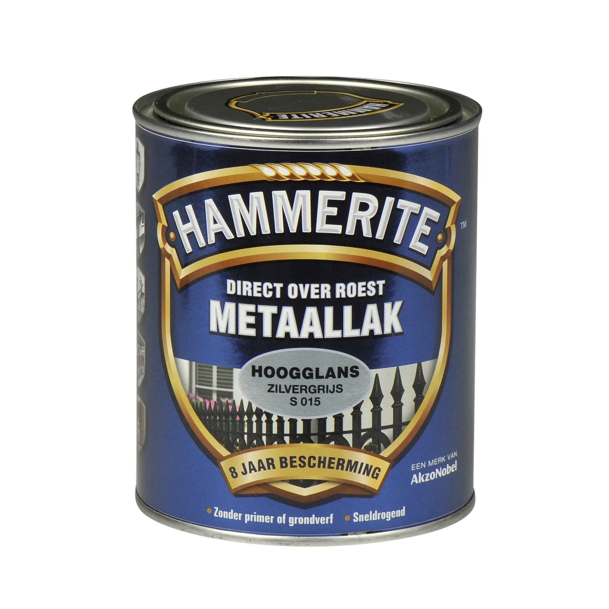 Hammerite direct over roest metaallak hoogglans zilvergrijs - 750 ml