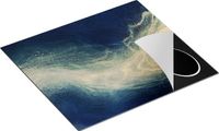 Chefcare Inductie Beschermer Abstracte Kunst - Blauw met Gouden Glitters - 57,6x51,6 cm