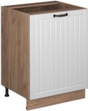Vicco Keukenonderkast Fame-Line, Wit Landhuis/Goudkleurig Eiken, 60 cm
