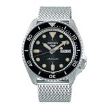 Seiko 5 Sports SRPD73K1 Herenhorloge - Zilverkleurig/Zwart