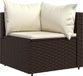Bol Canapé d'angle de jardin avec coussins poly rotin marron