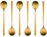 Alpina Theelepeltjes/koffielepeltjes - set van 6x - goud - RVS - 15 cm - dessertlepels