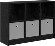 vidaXL Dressoir Zwart Eiken 88,5 x 27,5 x 63,5 cm