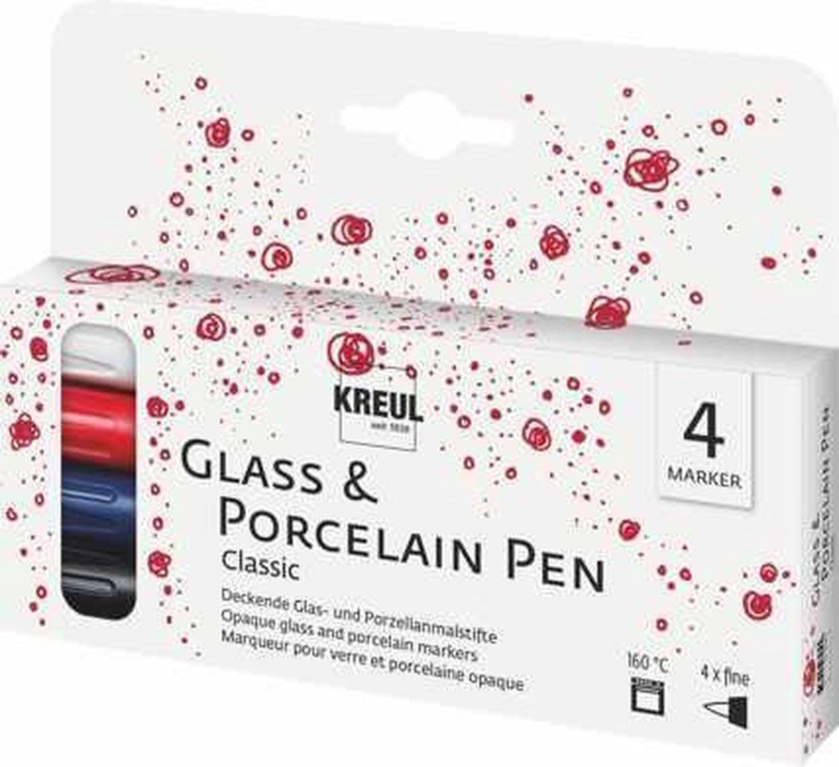 Kreul Porseleinstiften Classic Set - 4 Stuks - Verschillende Kleuren