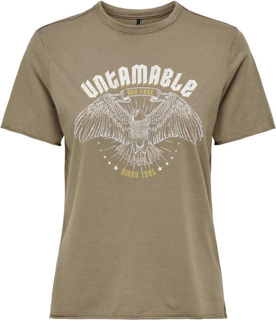 ONLY ONLLUCY LIFE REG S/S TOP JRS NOOS Women's Top - Size S - Walnut;Untamable